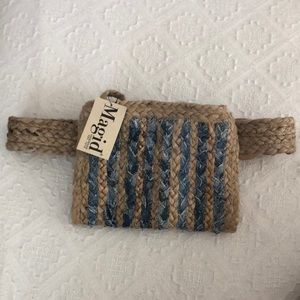 Waist belt bag Fanny pack crossbody woven jute